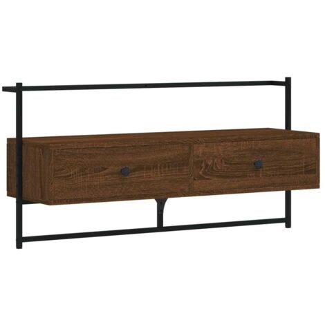 vidaXL Mobile TV a Muro Rovere Marrone 100,5x30x51cm Legno Multistrato