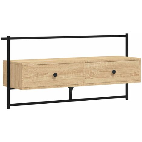 vidaXL Mobile TV a Muro Rovere Sonoma 100,5x30x51 cm Legno Multistrato