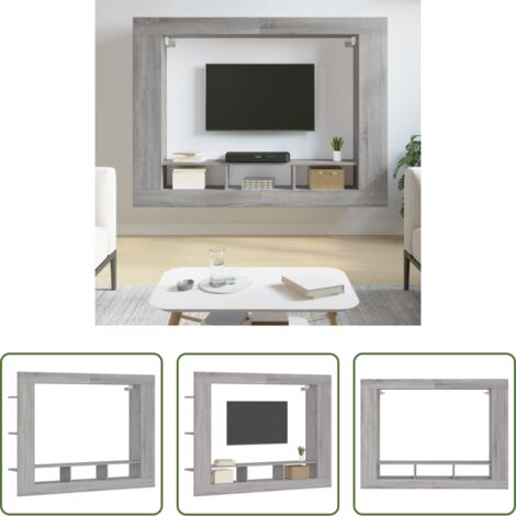 vidaXL Mobile TV a parete -  Mobile Porta TV Grigio Sonoma 152x22x113cm in Legno Multistrato