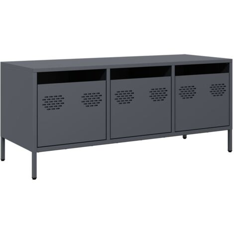 vidaXL Mobile TV Antracite 101,5x39x43,5 cm Acciaio Laminato a Freddo