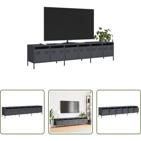 vidaXL Mobile TV antracite -  Mobile TV Antracite 202x39x43,5 cm Acciaio Laminato a Freddo