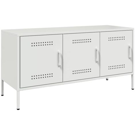 vidaXL Mobile TV Bianco 100,5x39x50,5 cm in Acciaio