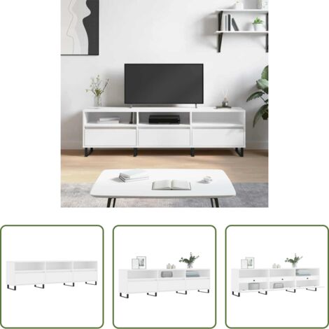vidaXL Mobile TV bianco -  Mobile Porta TV Bianco 150x30x44,5 cm in Legno Multistrato