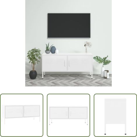 vidaXL Mobile TV bianco -  Mobile TV Bianco 105x35x50 cm in Acciaio