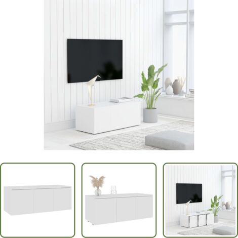 vidaXL Mobile TV con cassetti -  Mobile Porta TV Bianco 80x34x30 cm in Legno Multistrato