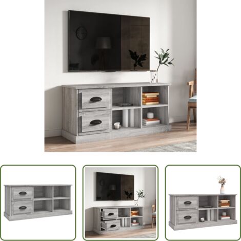vidaXL Mobile TV con cassetti -  Mobile Porta TV Grigio Sonoma 102x35,5x47,5cm Legno Multistrato
