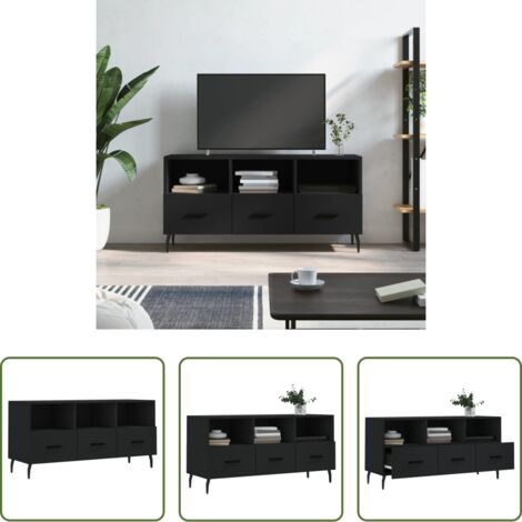 vidaXL Mobile TV con cassetti -  Mobile Porta TV Nero 102x36x50 cm in Legno Multistrato