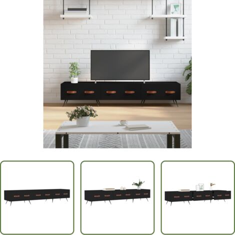 vidaXL Mobile TV con cassetti -  Mobile Porta TV Nero 150x36x30 cm in Legno Multistrato