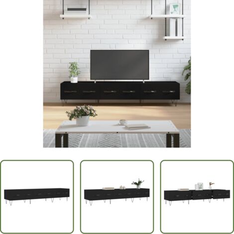 vidaXL Mobile TV con cassetti -  Mobile Porta TV Nero 150x36x30 cm in Legno Multistrato