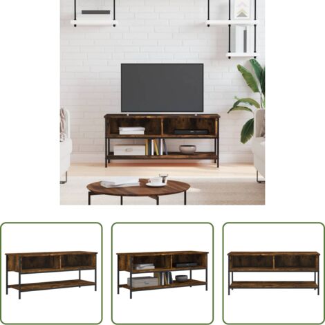 vidaXL Mobile TV con mensola -  Mobile Porta TV Rovere Fumo 100x35x45 cm in Legno Multistrato