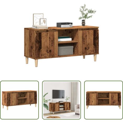 vidaXL Mobile TV con ripiani -  Mobile Porta TV Legno Antico 102x35x50 cm in Legno Multistrato