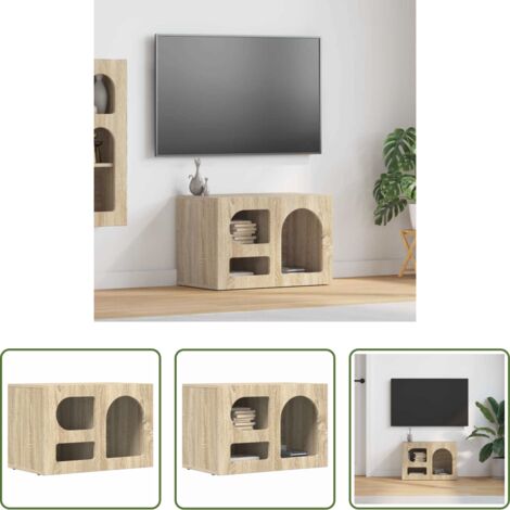 vidaXL Mobile TV con scaffali -  Mobile TV Rovere Sonoma 60 x 35 x 40 cm Legno multistrato
