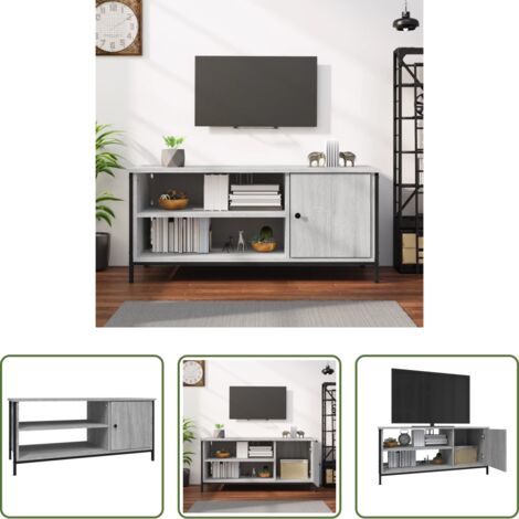 vidaXL Mobile TV con scomparti -  Mobile Porta TV Grigio Sonoma 100x40x45 cm in Legno Multistrato