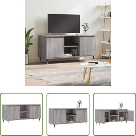 vidaXL Mobile TV con scomparti -  Mobile Porta TV Grigio Sonoma 104x35x50 cm in Legno Multistrato