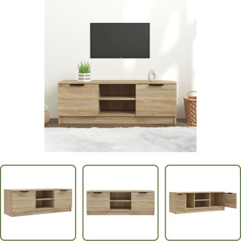 vidaXL Mobile TV con scomparti -  Mobile Porta TV Rovere Sonoma 102x35x36,5 cm Legno Multistrato