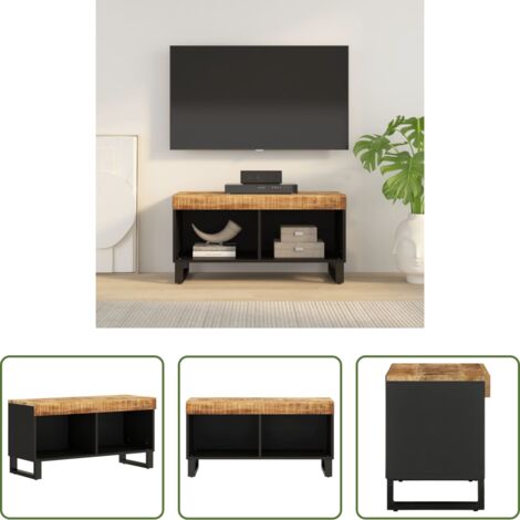 vidaXL Mobile TV con spazio portaoggetti -  Mobile Porta TV 85x33x43,5 cm in Legno Massello di Mango