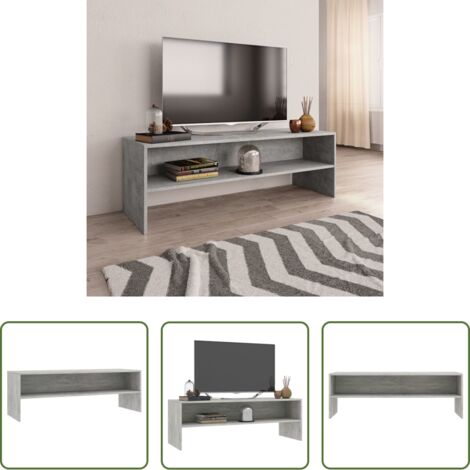 vidaXL Mobile TV con vano a giorno -  Mobile Porta TV Grigio Cemento 120x40x40cm in Legno Multistrato