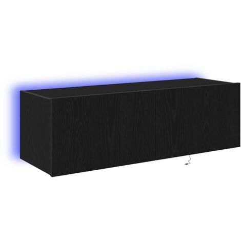 vidaXL Mobile TV da parete 2 pcs Rovere Nero 100 x 35 x 31 cm