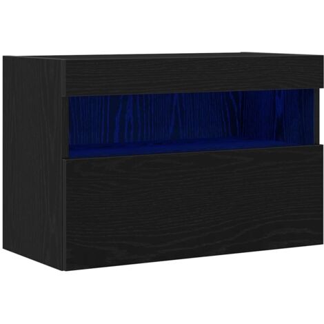 vidaXL Mobile TV da parete Rovere nero 60 x 30 x 40 cm