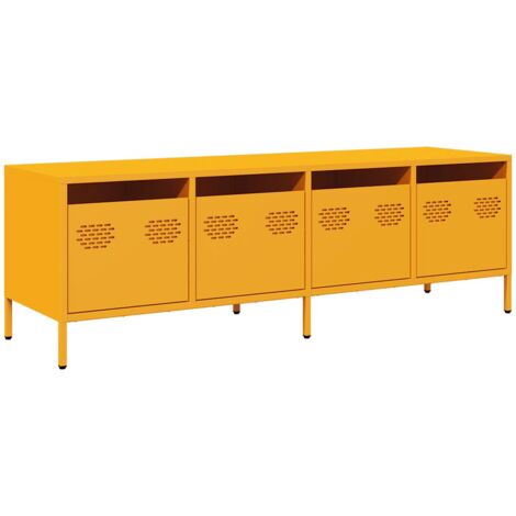 vidaXL Mobile TV Giallo Senape 135x39x43,5 cm in Acciaio