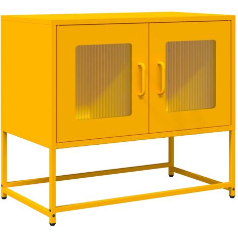 vidaXL Mobile TV Giallo Senape 68x39x60,5 Acciaio Laminato a Freddo