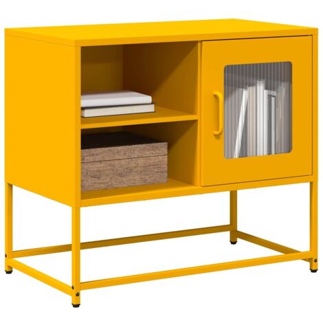vidaXL Mobile TV Giallo Senape 68x39x60,5 cm in Acciaio