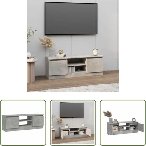 vidaXL Mobile TV grigio cemento -  Mobile Porta TV con Anta Grigio Cemento 102x30x36 cm