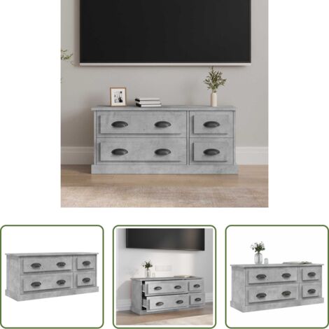 vidaXL Mobile TV Grigio Cemento -  Mobile Porta TV Grigio Cemento 100x35,5x45cm Legno Multistrato