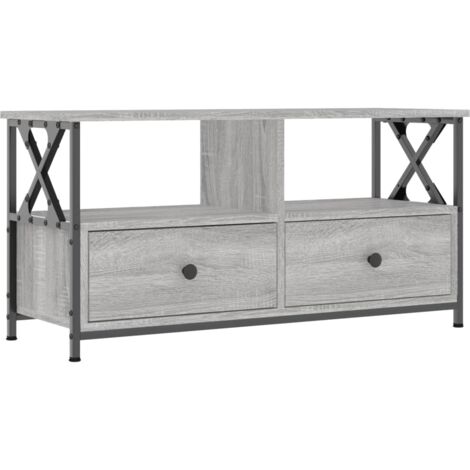 vidaXL Mobile TV Grigio Sonoma 90x33x45 cm Legno Multistrato e Ferro