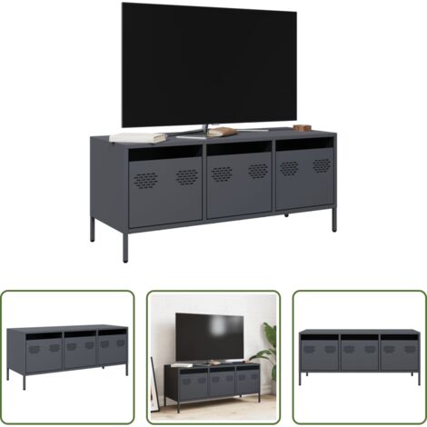 vidaXL Mobile TV in acciaio -  Mobile TV Antracite 101,5x39x43,5 cm Acciaio Laminato a Freddo