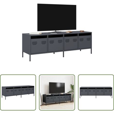 vidaXL Mobile TV in acciaio -  Mobile TV Antracite 135x39x43,5 cm Acciaio Laminato a Freddo