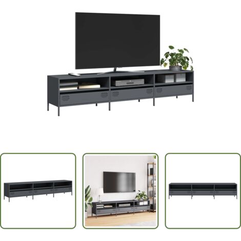 vidaXL Mobile TV in acciaio -  Mobile TV Antracite 202x39x43,5 cm Acciaio Laminato a Freddo