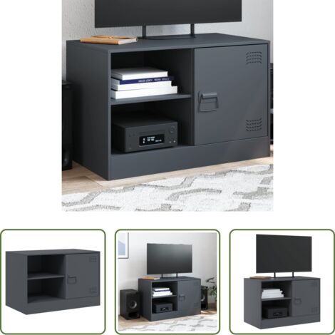 vidaXL Mobile TV in acciaio -  Mobile TV Antracite 67x39x44 cm in Acciaio