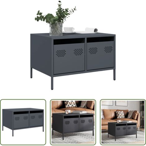 vidaXL Mobile TV in acciaio -  Mobile TV Antracite 68x50x43,5 cm in Acciaio Laminato a Freddo