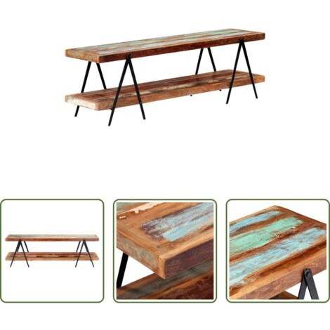 vidaXL Mobile TV in ferro verniciato -  Mobile Porta TV 160x40x50 cm in Legno Massello di Recupero