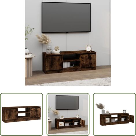 vidaXL Mobile TV in legno -  Mobile Porta TV con Anta Rovere Fumo 102x30x36 cm
