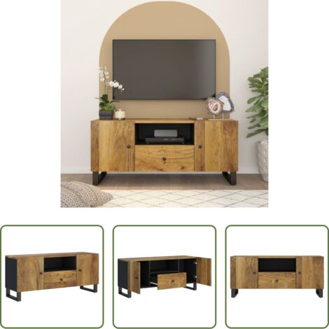 vidaXL Mobile TV in legno -  Mobile TV 105x33,5x46cm Legno Massello Mango Legno Multistrato