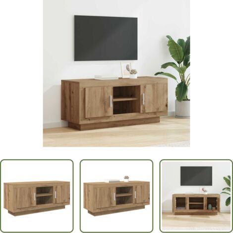 vidaXL Mobile TV in legno -  Mobile TV Rovere artigianale 102 x 35 x 45 cm Legno multistrato