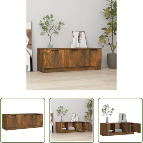 vidaXL Mobile TV in legno -  Mobile TV Rovere Fumo 102x35x36,5 cm in Legno Multistrato