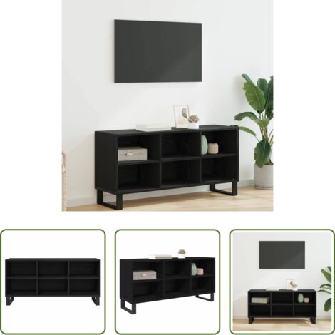 vidaXL Mobile TV in legno -  Mobile TV Rovere Nero 103,5 x 30 x 50 cm Legno multistrato