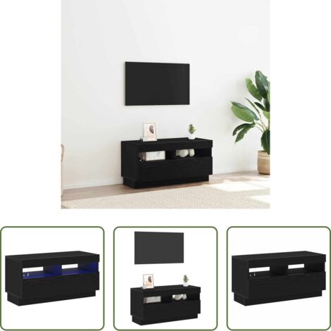 vidaXL Mobile TV in legno -  Mobile TV Rovere Nero 80 x 35 x 40 cm Legno multistrato