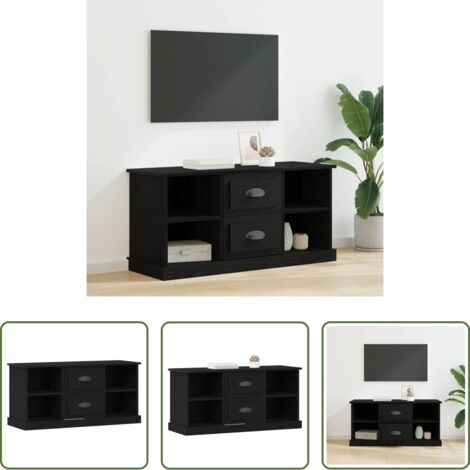 vidaXL Mobile TV in legno -  Mobile TV Rovere Nero 99,5 x 35,5 x 48 cm Legno multistrato