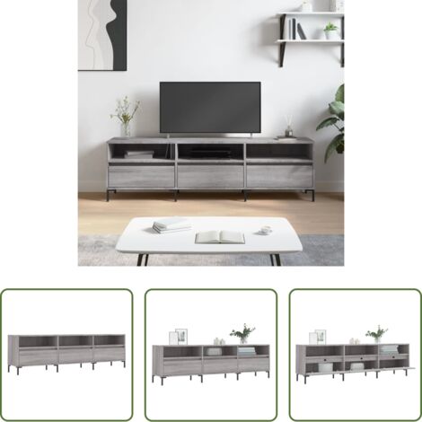 vidaXL Mobile TV in legno multistrato -  Mobile Porta TV Grigio Sonoma 150x30x44,5 cm Legno Multistrato