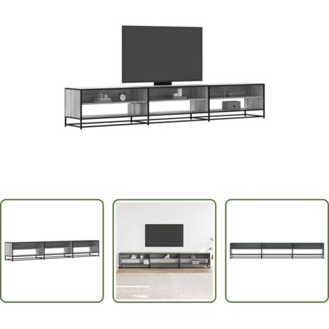 vidaXL Mobile TV in metallo -  Mobile Porta TV Grigio Sonoma 270x40x46 cm in Truciolato
