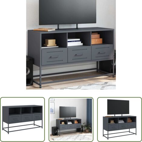 vidaXL Mobile TV industriale -  Mobile TV Antracite 100,5x39x60,5 cm in Acciaio