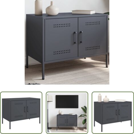 vidaXL Mobile TV industriale -  Mobile TV Antracite 68x39x50,5 cm in Acciaio