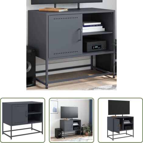 vidaXL Mobile TV industriale -  Mobile TV Antracite 68x39x60,5 cm in Acciaio