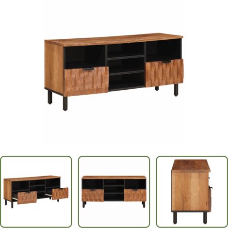 vidaXL Mobile TV marrone acacia -  Mobile TV con cassetto Finitura Marrone Acacia 100 x 33 x 46 cm