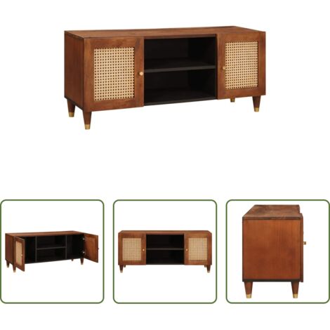 vidaXL Mobile TV marrone -  Mobile TV Marrone 105 x 33,5 x 46 cm Legno di mango massello