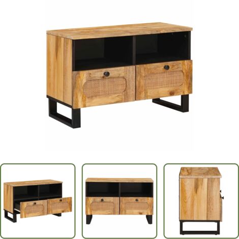 vidaXL Mobile TV marrone -  Mobile TV Marrone 70 x 33 x 46 cm Legno di mango massello